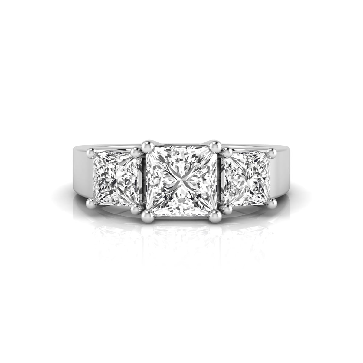 Princess Cut CZ Stone Past Present Future Ring For Wedding & Engagement (2 1/4 TCW)