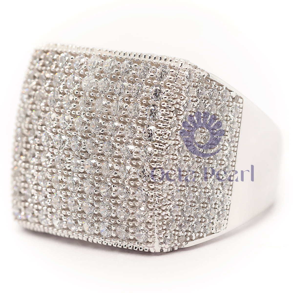 Men's Round Cut Moissanite Micro Pave Setting Hip Hop Ring For Wedding (2 5/8 TCW)