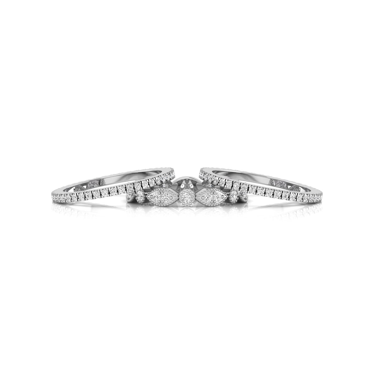 Full Eternity Stackable Band For Women with Round Cut Moissanite