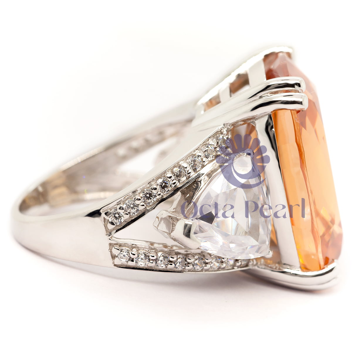Orange 3 stone Engagement Ring