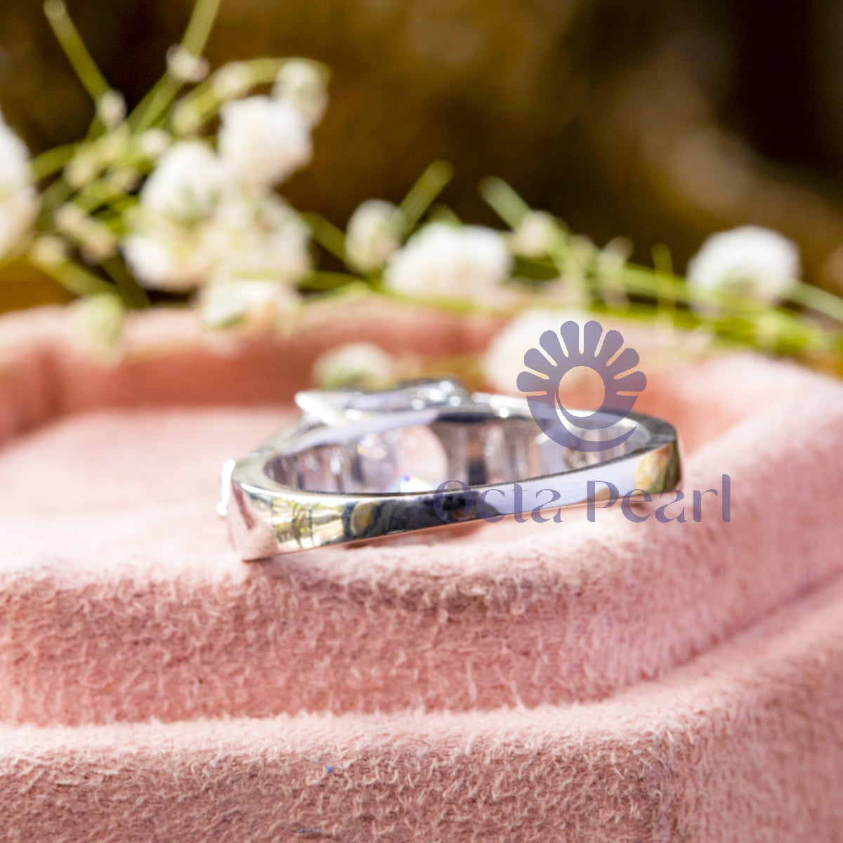 Round Cut Moissanite Seven Stone Milgrain Art Deco Vintage Engagement Ring ( 1 2/3 TCW )