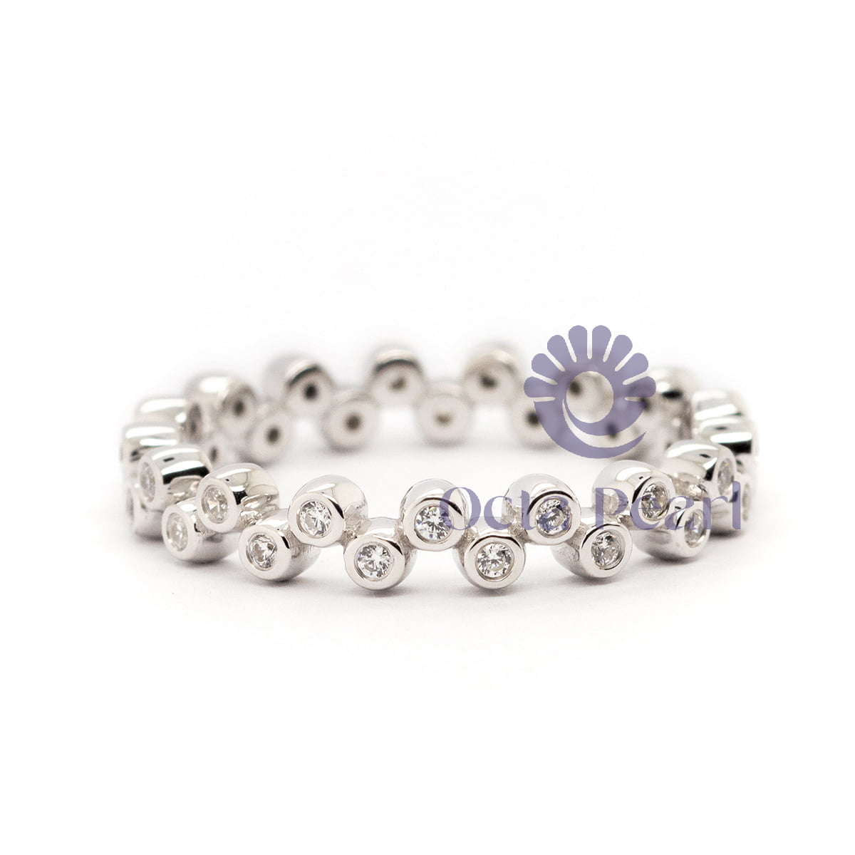 Round Moissanite Eternity Band in Bubble