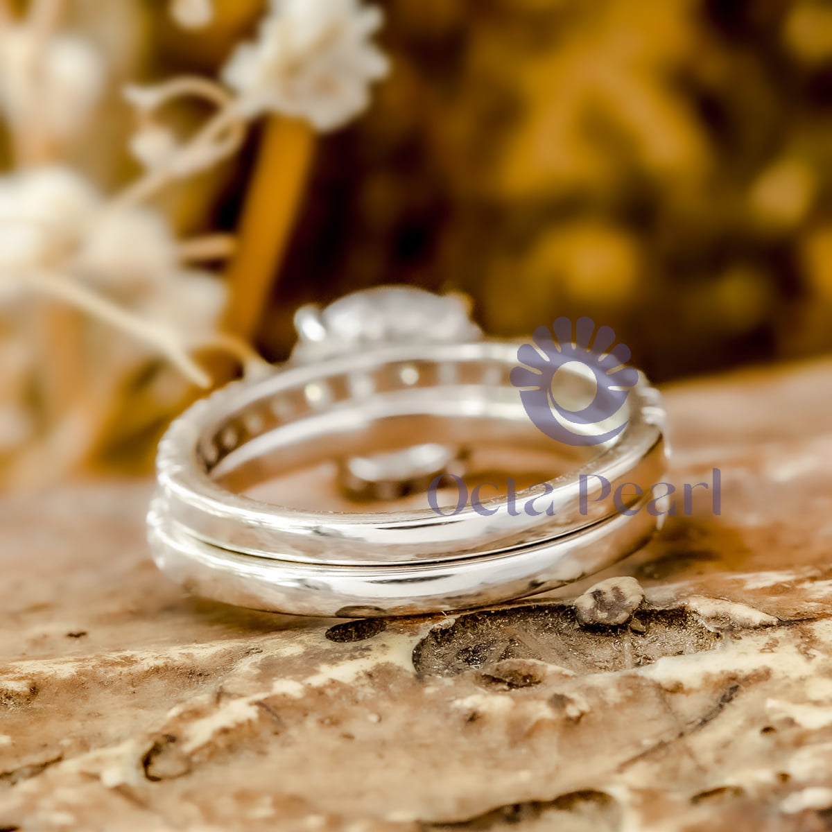 Round Cut Moissanite Bridal Ring Set