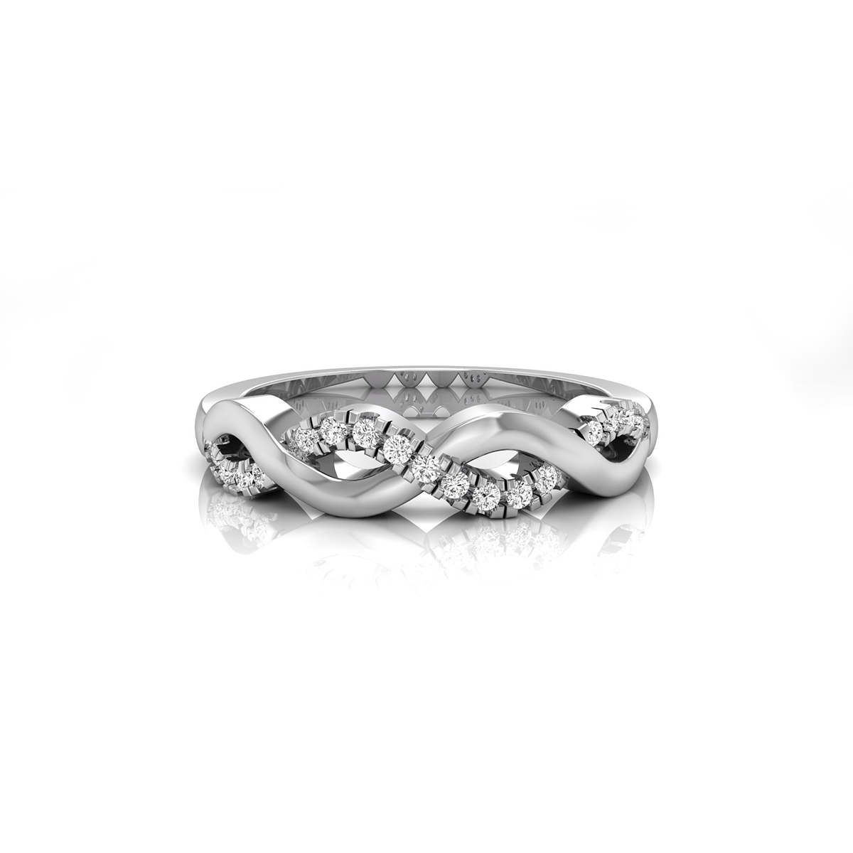 Round Moissanite Infinity Twisted Engagement Ring