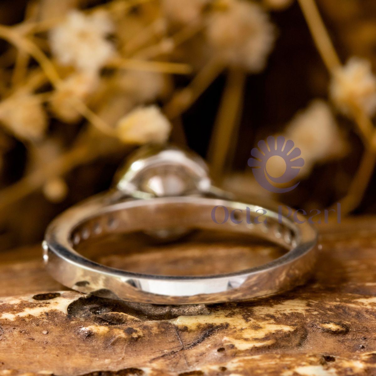 Bezel Set Round Moissanite Engagement Ring