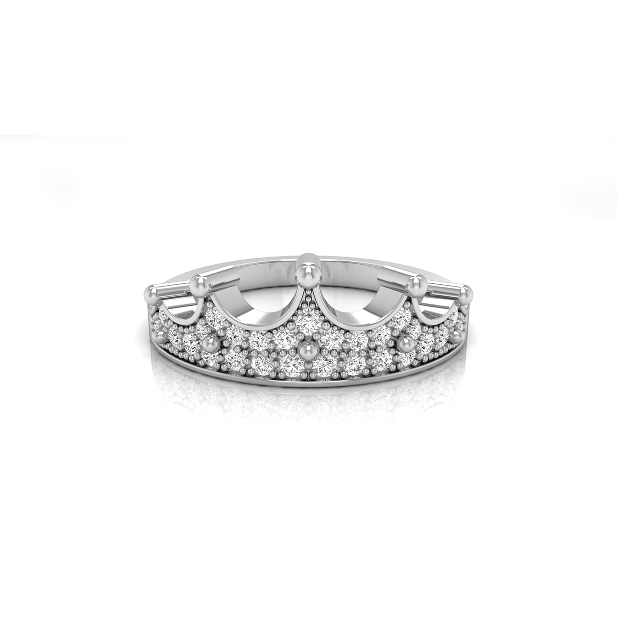 Round Moissanite Crown Ring For Christmas Gift