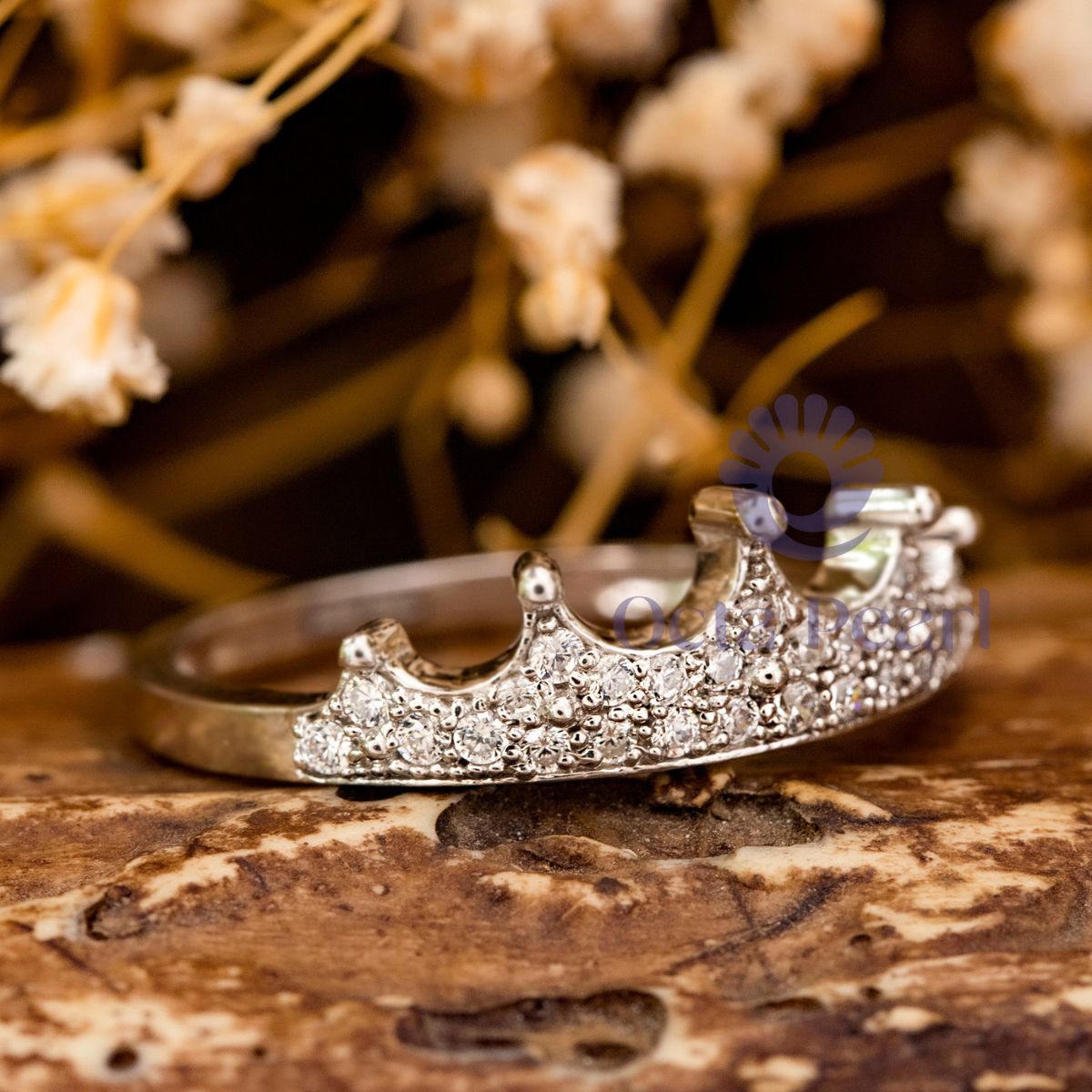 Moissanite Crown Ring For Christmas Gift