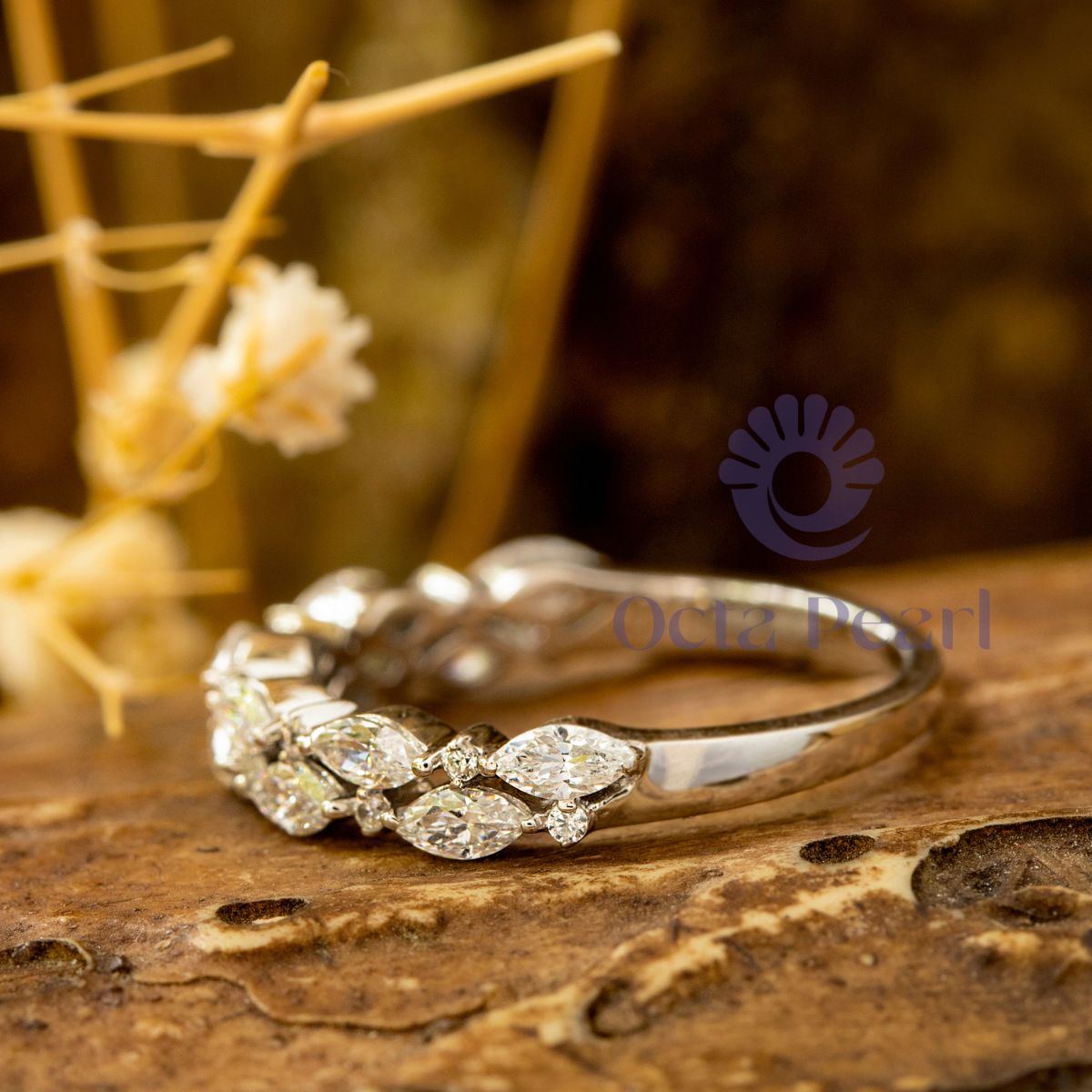 Marquise & Round CZ Stone Minimalist Promise Ring