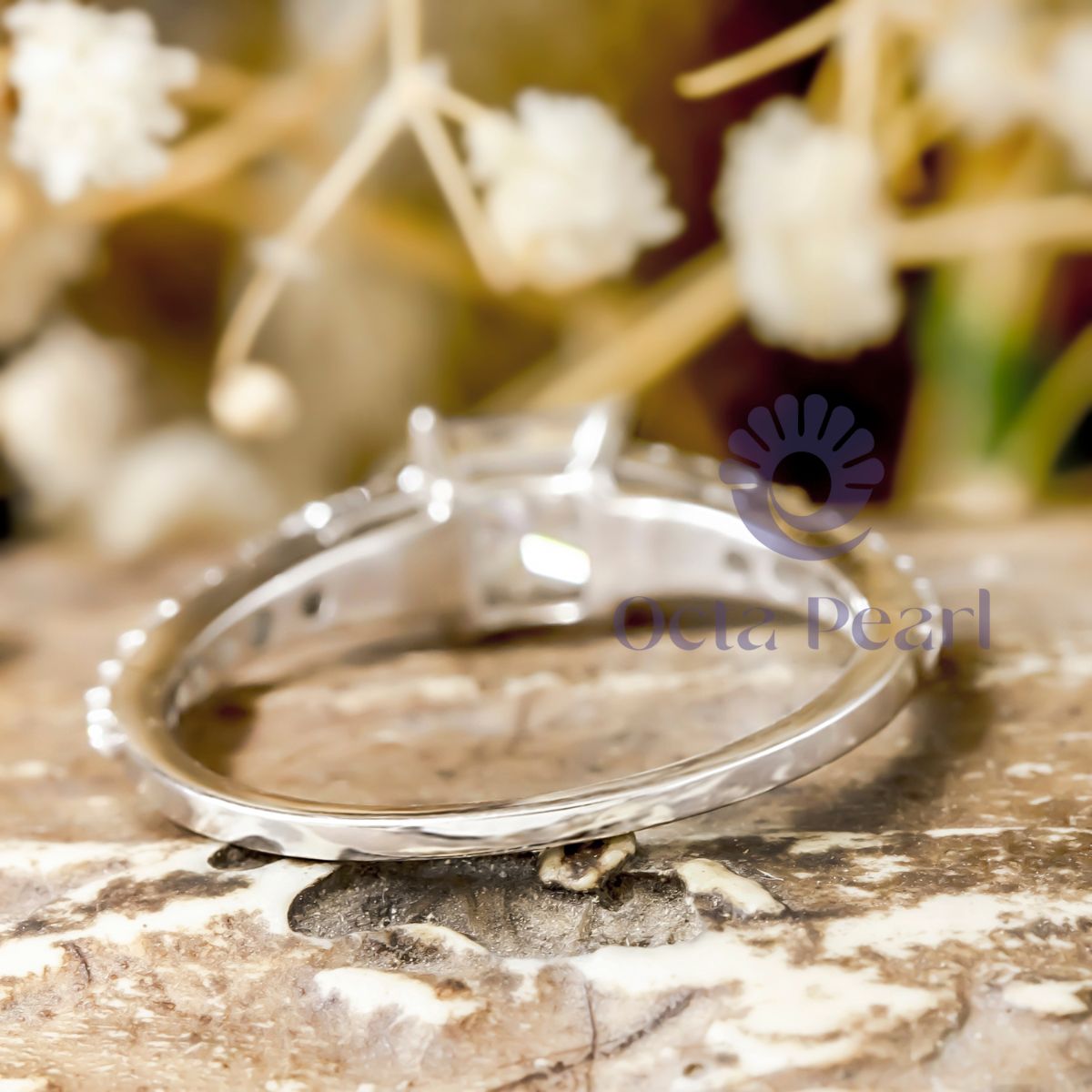 Princess Moissanite Split Shank Ring For Women