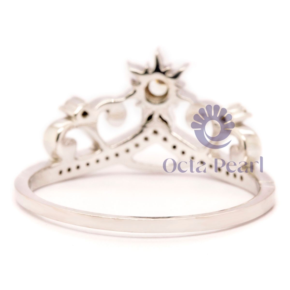 Round Moissanite Sun Tiara Ring For Birthday Gift