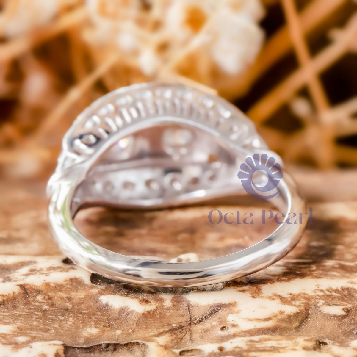 Round Moissanite Edwardian Ring For Engagement