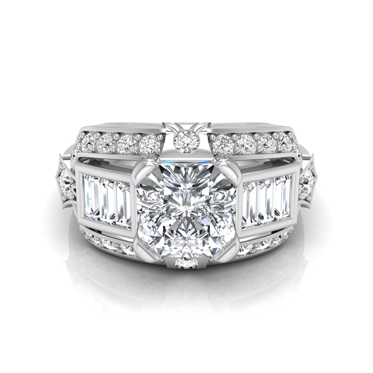 Baguette CZ Stone Channel Setting Ring