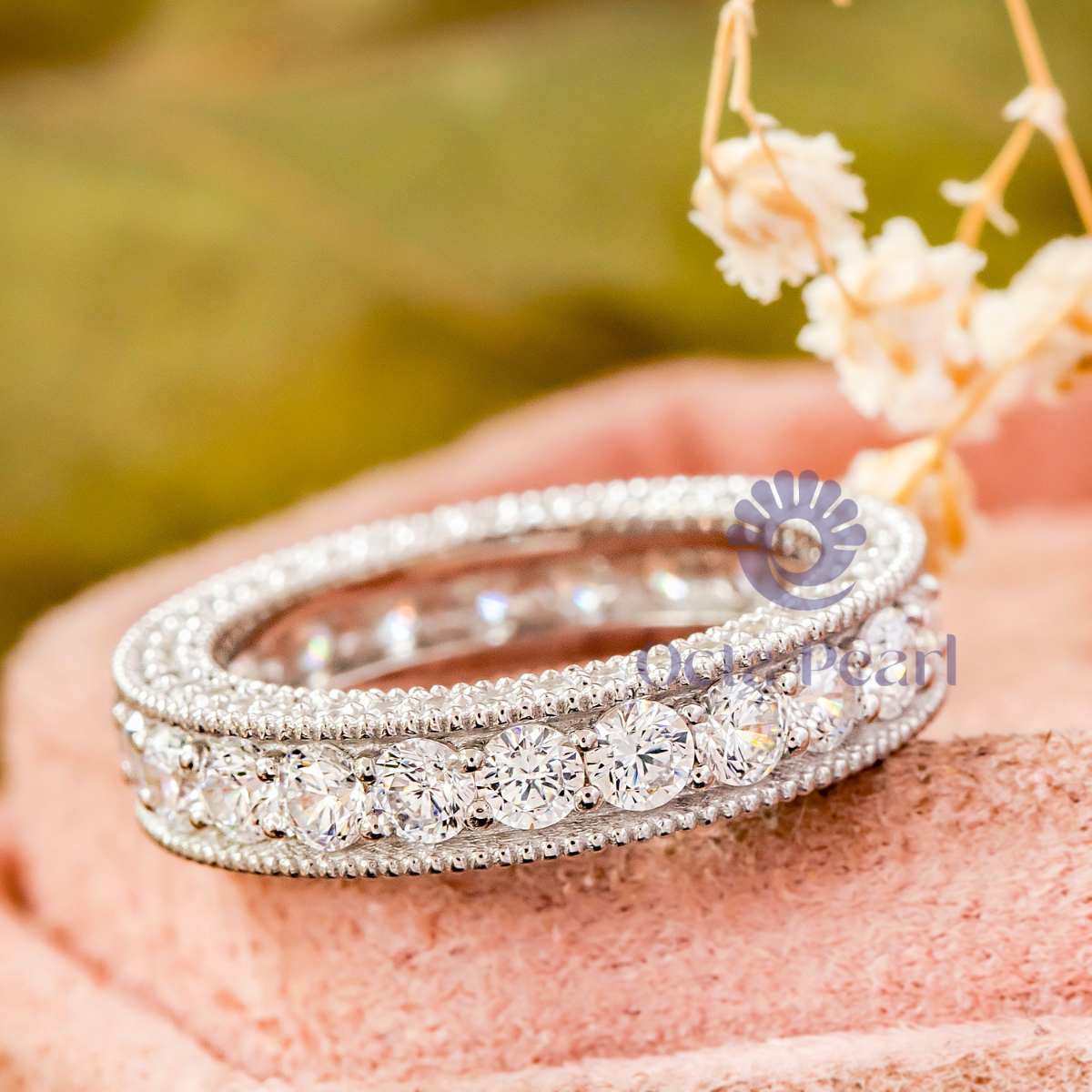 Full Eternity women wedding rings with diamonds