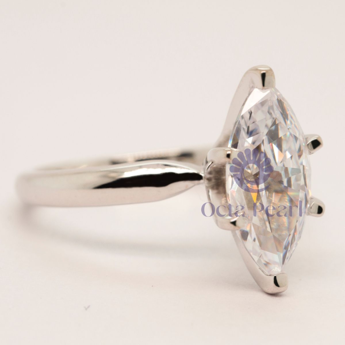 Marquise Moissanite Classic Solitaire Ring For Women