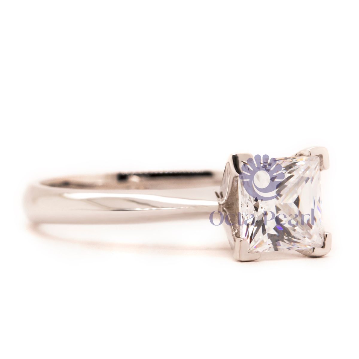 Princess Moissanite Daily Wear Classic Solitaire Ring