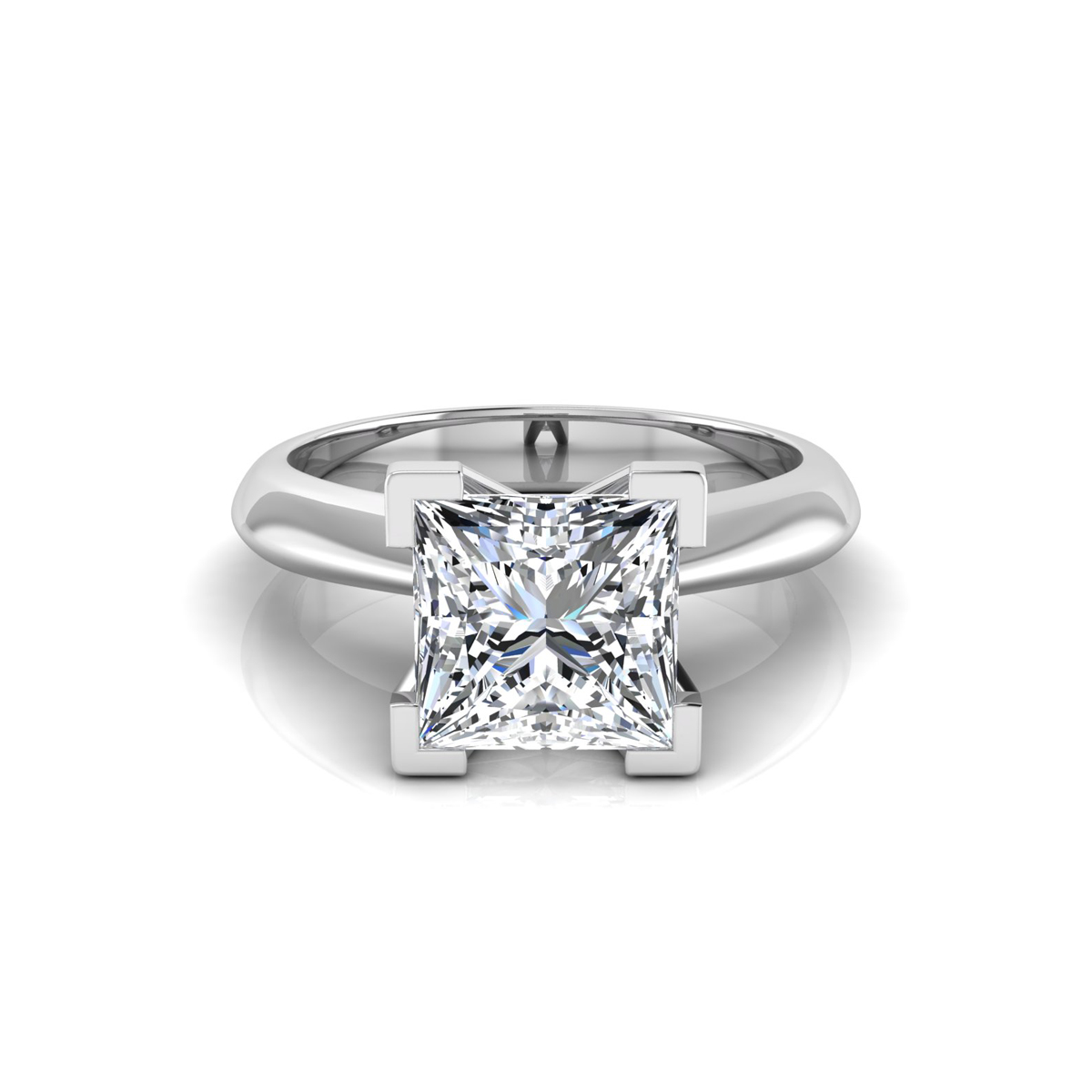 Princess Moissanite Daily Wear Classic Solitaire Ring