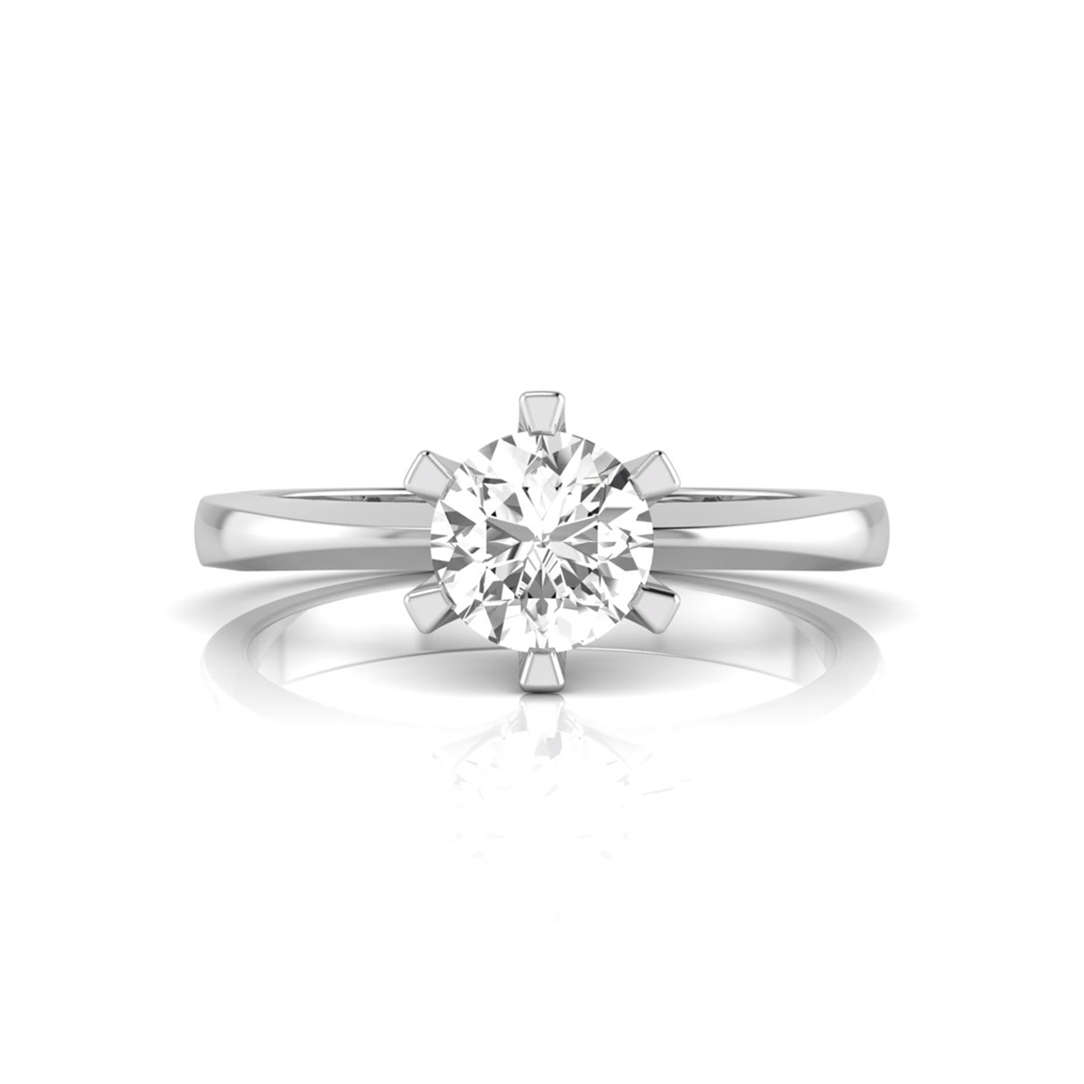 Round Moissanite Minimalist Daily Wear Solitaire Ring