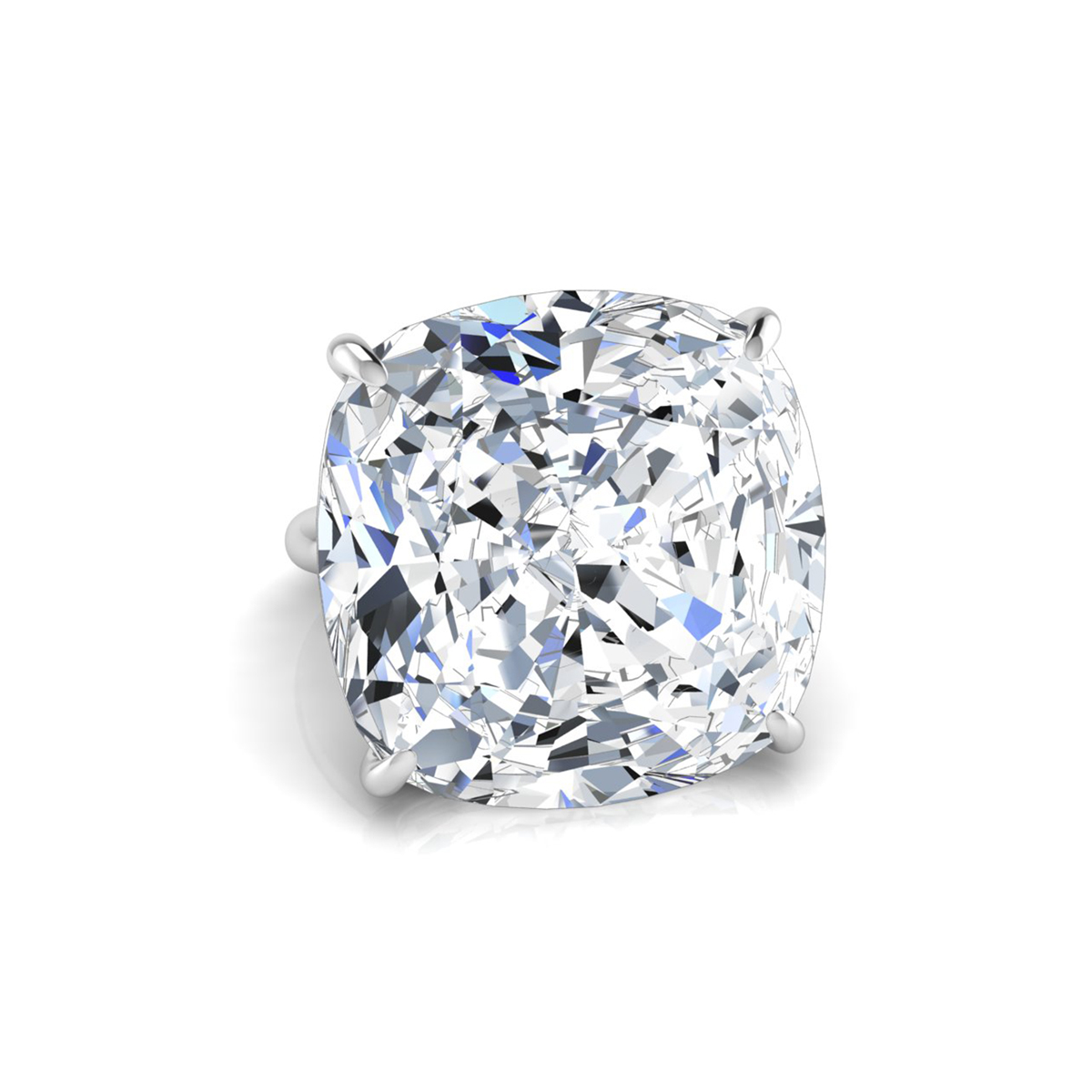 Huge Cushion CZ Stone Solitaire Cocktail Ring