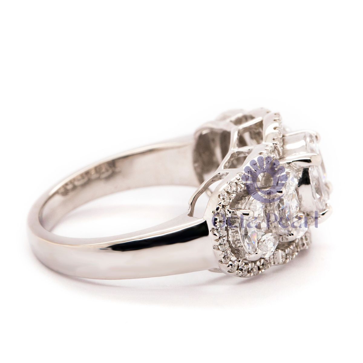 Marquise & Princess CZ Stone Halo Anniversary Gift Ring