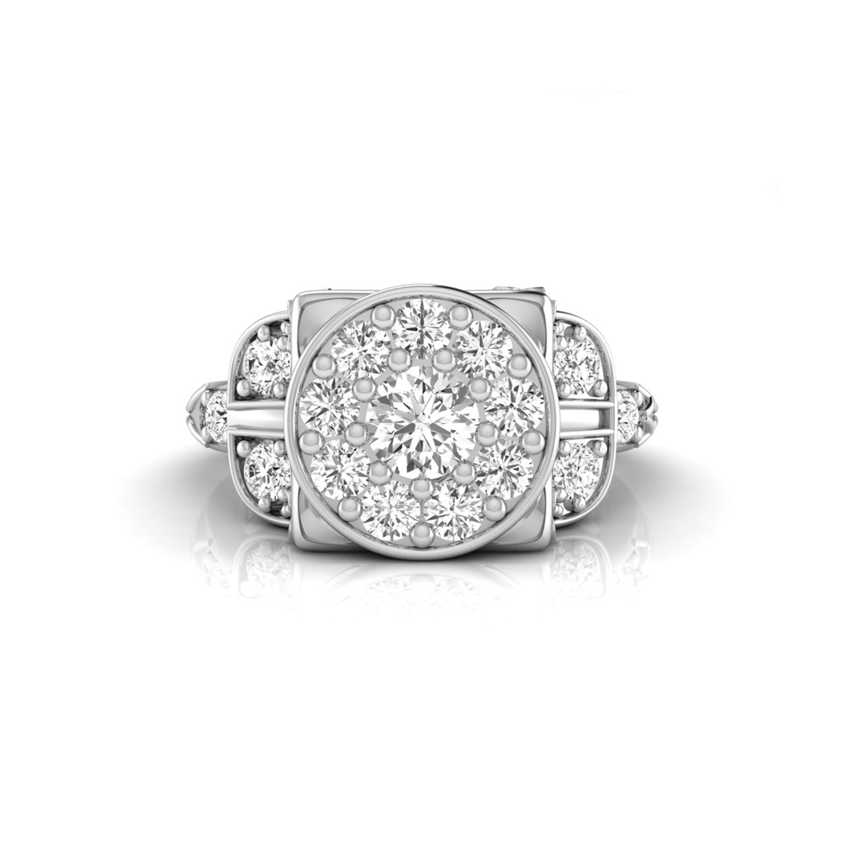 Round Moissanite Halo Wedding Promise Ring