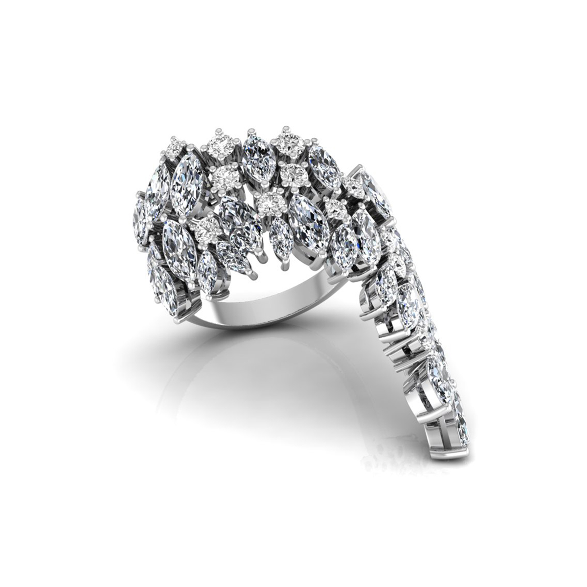 Round & Marquise CZ Stone Party Wear Fashion Ring
