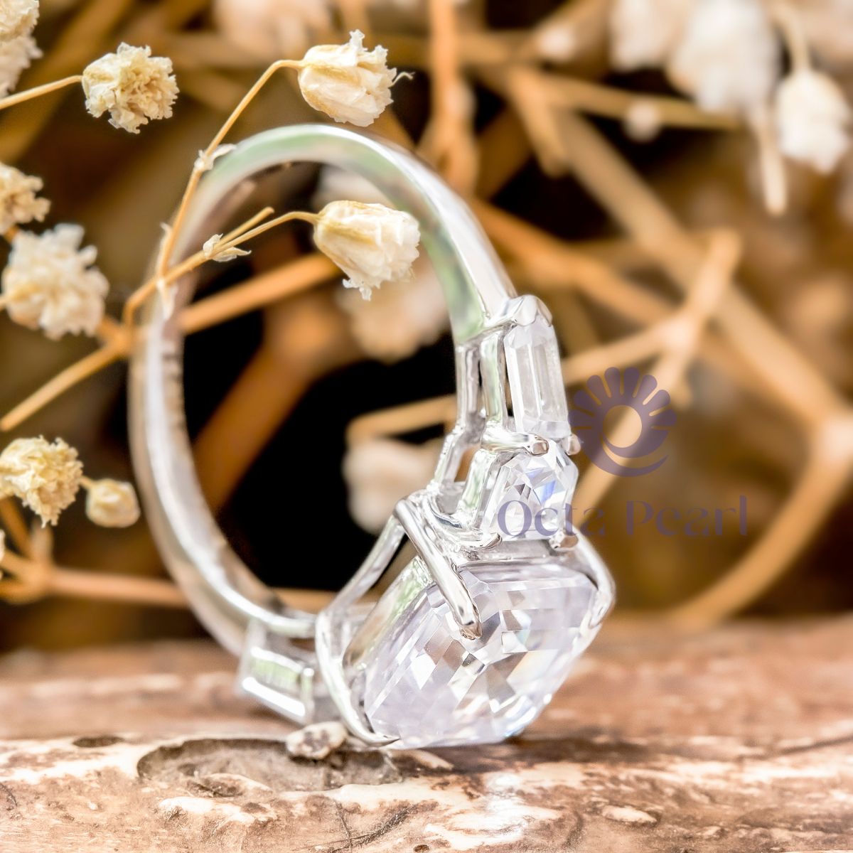 Asscher & Fancy Shape CZ Five Stone Engagement Ring