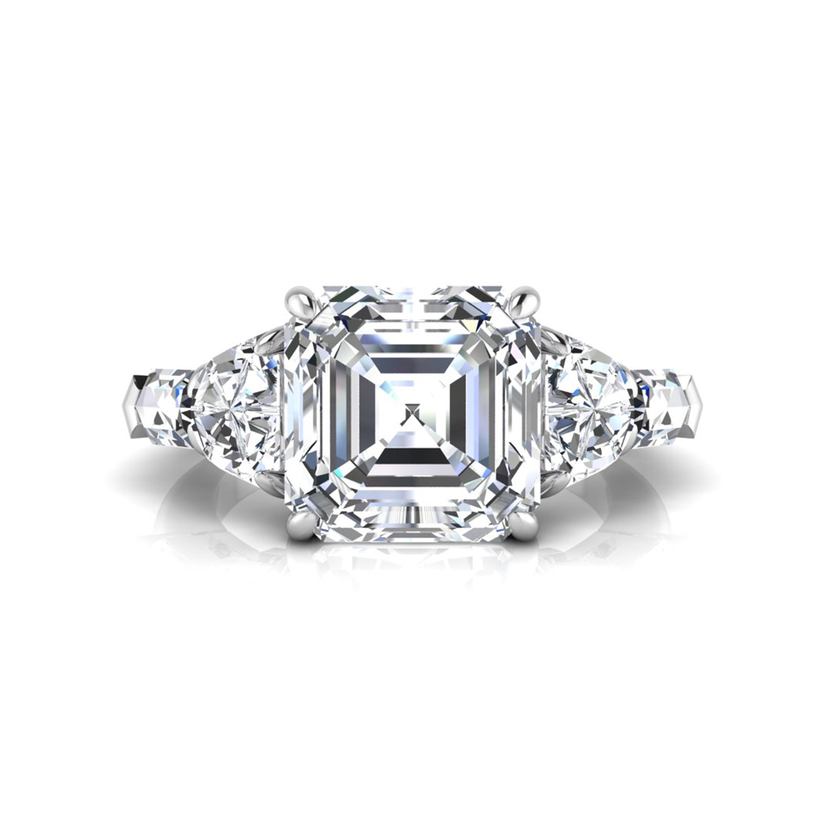 Asscher & Fancy Shape CZ Five Stone Engagement Ring